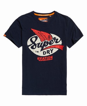 Superdry Heritage Classic Lite Férfi Pólók Sötétkék | XFJGB3187